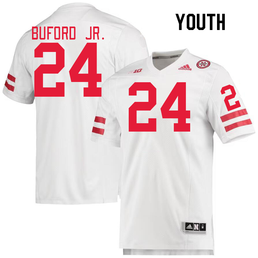 Youth #24 Marques Buford Jr. Nebraska Cornhuskers College Football Jerseys Stitched Sale-White